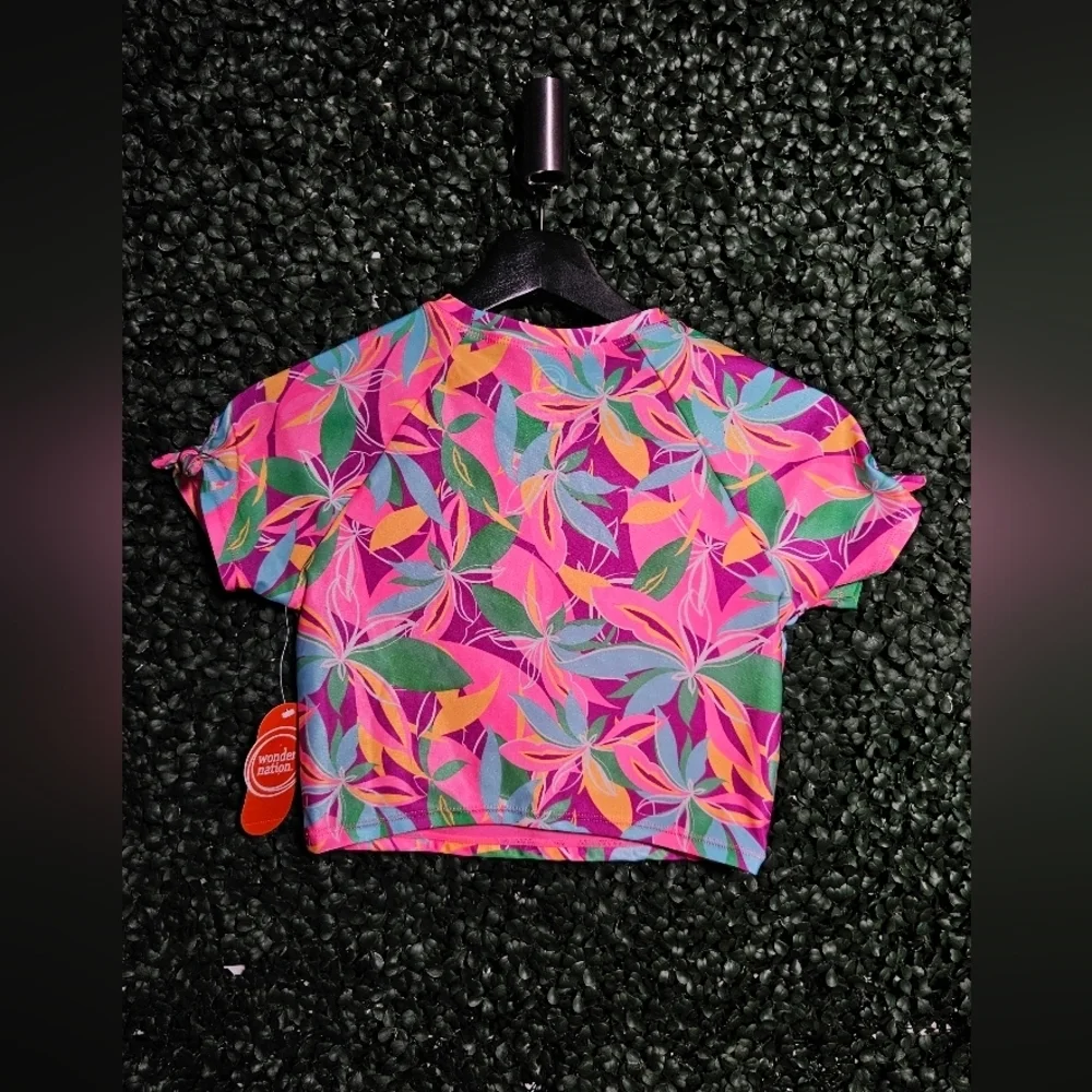 Wonder Nation Kids Vibrant Leaf Print Tee